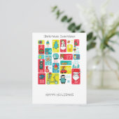 Unieke kleurrijke adventkalender feestdagenkaart (Staand voorkant)