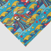 Unieke Kleurrijke Alien eten Taco's Tissuepapier (Detail)