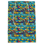 Unieke Kleurrijke Alien eten Tacos Wrapping Paper Medium Cadeauzakje (Voorkant)