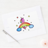 Unieke kleurrijke eenhoorn-stickers voor kinderen rechthoekige sticker (Envelop)