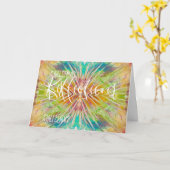 Unieke kleurrijke en mooie kerstreflecties kaart (Gele Bloem)