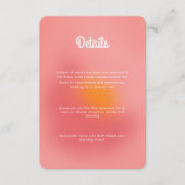 Unieke kleurrijke gradiënt ombre roze Oranje bruil Informatiekaartje (Voorkant)