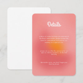 Unieke kleurrijke gradiënt ombre roze Oranje bruil Informatiekaartje