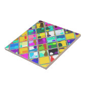 Unieke kleurrijke keramische tegel tegeltje (Zijkant)