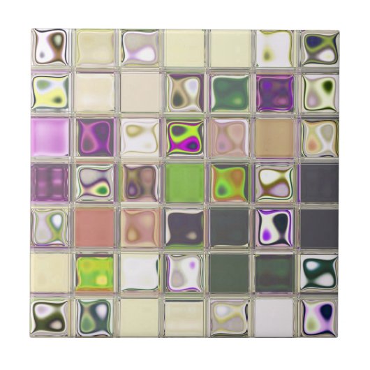 Unieke kleurrijke keramische Tegel Tegeltje (Voorkant)