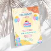 Unieke kleurrijke kind's verjaardag kaart