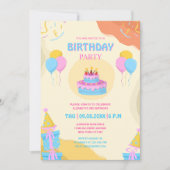 Unieke kleurrijke kind's verjaardag kaart (Voorkant)