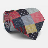 unieke  kleurrijke lappendeken stropdas (Opgerold)