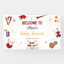 Unieke Kleurrijke Muziekthema Baby Shower Bord Ban