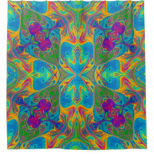 Unieke kleurrijke Neon Abstract Douchegordijn