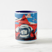 Unieke, kleurrijke Sovjet-Mok van Cosmonaut uit de Mok (Midden)