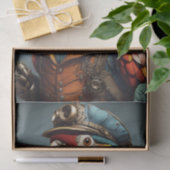 Unieke kleurrijke Steampunk Parrot Art Tissuepapier (Geschenk)