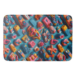 Unieke & Kleurrijke Vorm Erasers Patroon Ontwerp Badmat