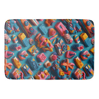 Unieke & Kleurrijke Vorm Erasers Patroon Ontwerp Badmat