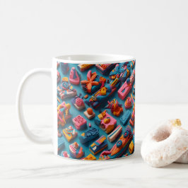 Unieke & Kleurrijke Vorm Erasers Patroon Ontwerp Koffiemok