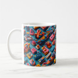 Unieke & Kleurrijke Vorm Erasers Patroon Ontwerp Koffiemok