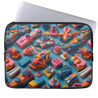 Unieke & Kleurrijke Vorm Erasers Patroonontwerp Laptop Sleeve