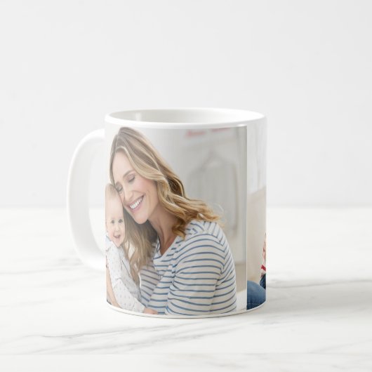 Unieke koffiemok met gepersonaliseerde foto's (Voorkant links)