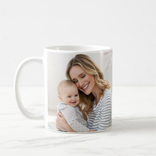 Unieke koffiemok met gepersonaliseerde foto's (Links)