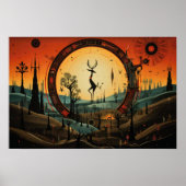 Unieke Kokopelli Abstract Poster (Voorkant)