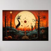 Unieke Kokopelli Abstract Poster (Voorkant)