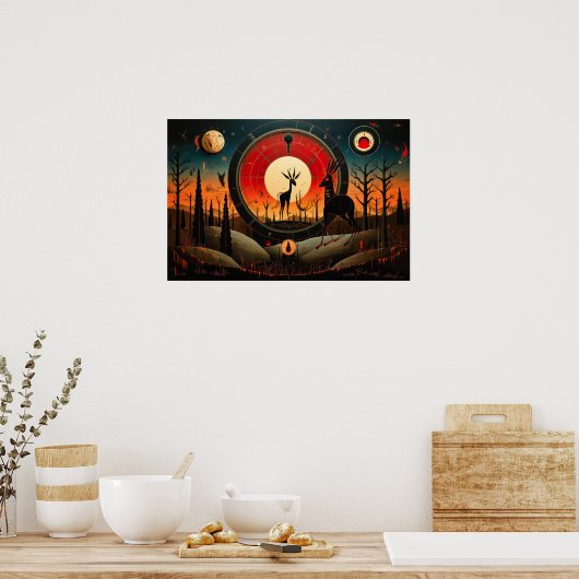 Unieke Kokopelli Abstract Poster (Keuken)