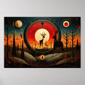 Unieke Kokopelli Abstract Poster (Voorkant)