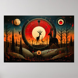 Unieke Kokopelli Abstract Poster