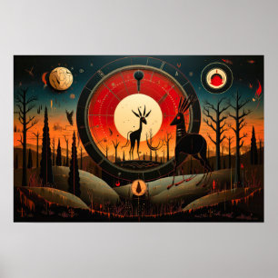 Unieke Kokopelli Abstract Poster