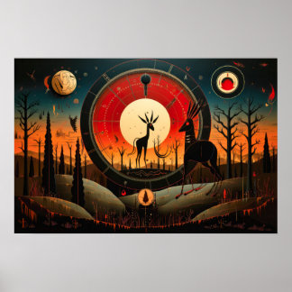 Unieke Kokopelli Abstract Poster