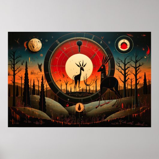 Unieke Kokopelli Abstract Poster (Voorkant)