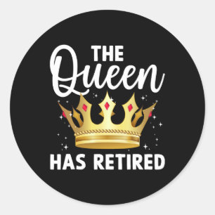 Unieke koningin heeft gepensioneerd ontwerp voor v ronde sticker