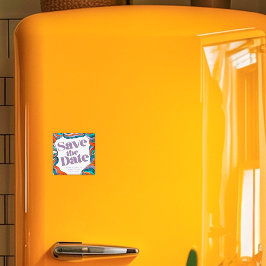 Unieke Krachtige Boho Groovy Retro Paarse Kleurrij Magneet