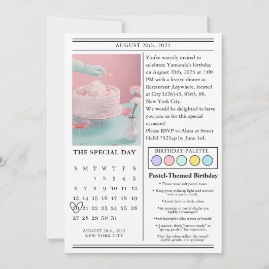 Unieke krant 18e verjaardag foto kaart (Achterkant)