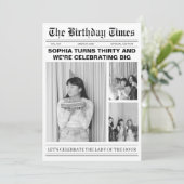 Unieke krant 30ste verjaardag foto Uitnodiging (Staand voorkant)