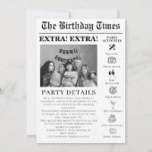 Unieke krant 30ste verjaardag foto Uitnodiging (Achterkant)