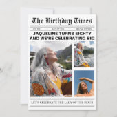 Unieke krant 80ste verjaardag foto Uitnodiging (Voorkant)