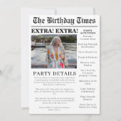 Unieke krant 80ste verjaardag foto Uitnodiging (Achterkant)