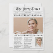 Unieke krant 80th Birthday Custom Photo Kaart (Voorkant)