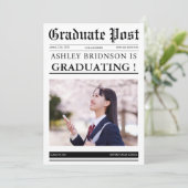 Unieke krant afstuderen kaart (Staand voorkant)