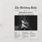 Unieke krant  foto bruiloft kaart (Voorkant / Achterkant)