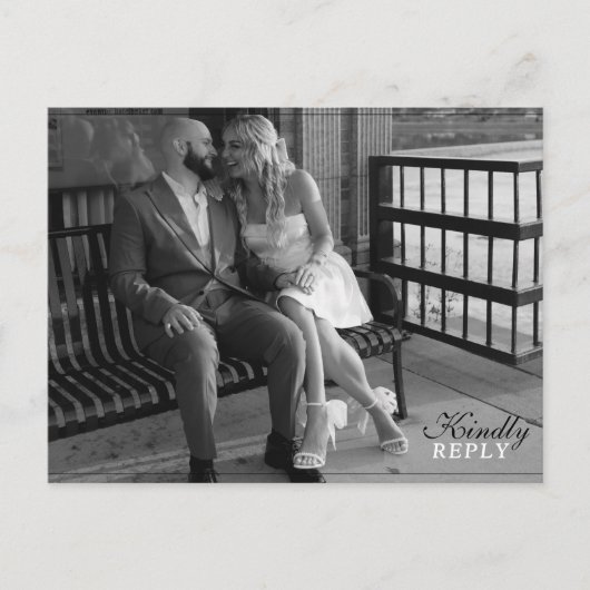 Unieke krant foto bruiloft uitnodiging RSVP (Voorkant)