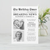 Unieke krant foto verjaardagsfeestje kaart (Staand voorkant)