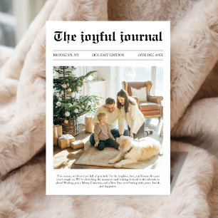 Unieke krant Kerstmis Wat een jaar Foto Feestdagenkaart