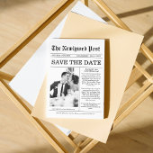 Unieke krant Leuke Foto Opslaan van de datum bruil Kaart