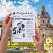 Unieke krant Leuke Foto Opslaan van de datum bruil Kaart