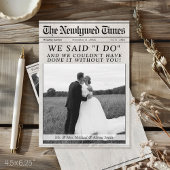 Unieke krant Pas getrouwd bruiloft multi foto Bedankkaart