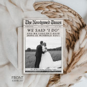 Unieke krant Pas getrouwd bruiloft multi foto Bedankkaart