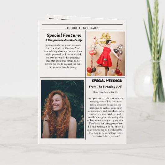 Unieke krant Verjaardag Programma Infographic (Achterkant)