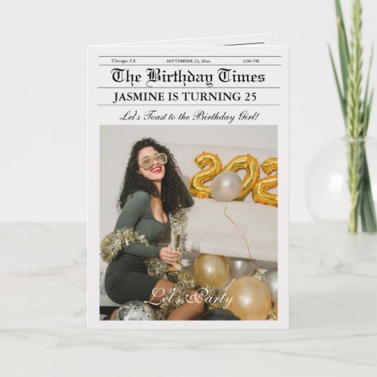 Unieke krant Verjaardag Programma Infographic (Voorkant)